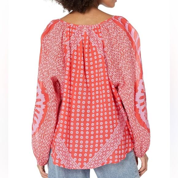 FREE PEOPLE WOMEN'S ELENA PRINTED TOP Size Large NWT - Picture 11 of 13